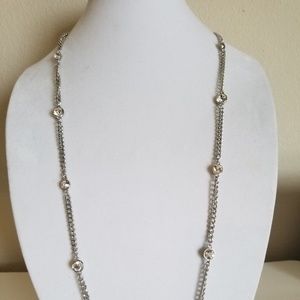 Brand new 40" long nacklace with big crystal stone